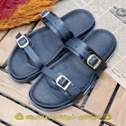 کفش صندل زنانه مدل دو سگک مشکی